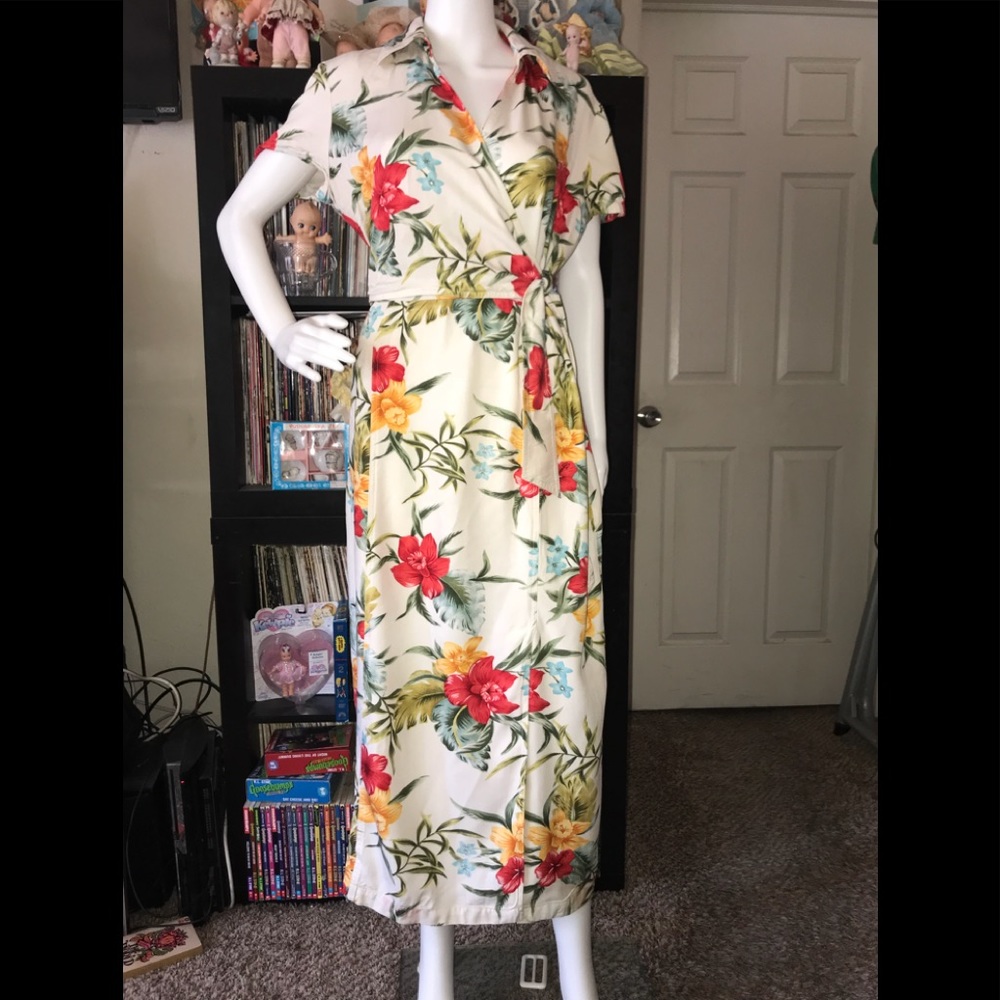 Large Caribbean Joe floral print maxi wrap dress